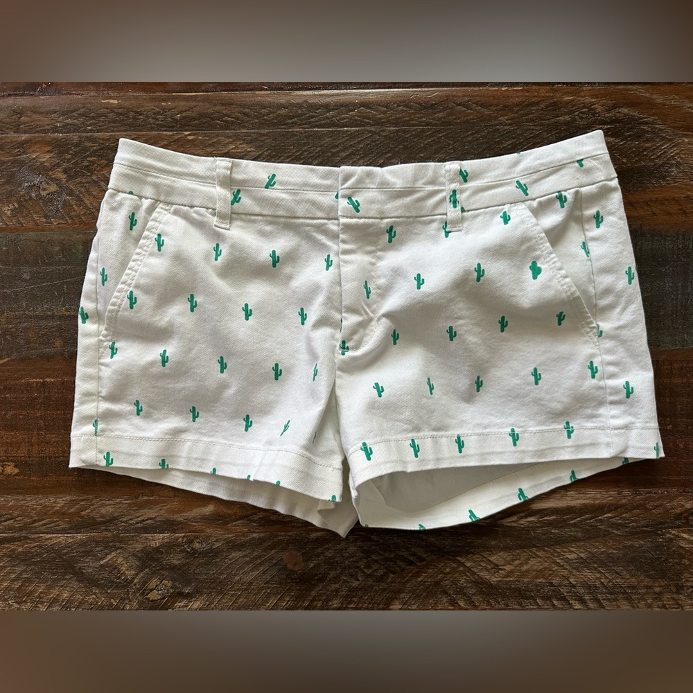 HARPER Women’s M White Cactus Print Cotton Blend Casual Shorts | SKU 0494‎